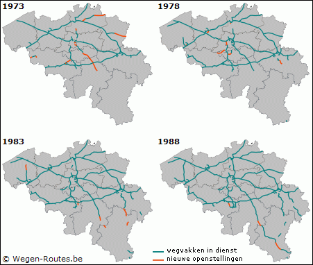 Ontwikkeling van het netwerk (1973-1988)