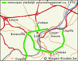 Stedelijke autosnelwegen in en om Luik